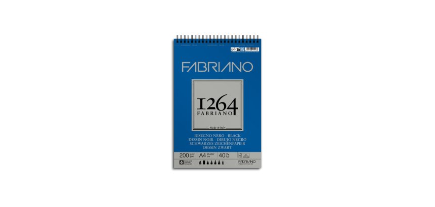 Bloc dessin 1264 fabriano a4 noir 200g  40f