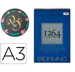 Bloc dessin 1264 fabriano a3 noir 200g  40f