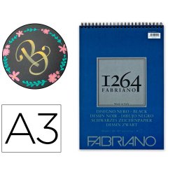 Bloc dessin 1264 fabriano a3 noir 200g  40f