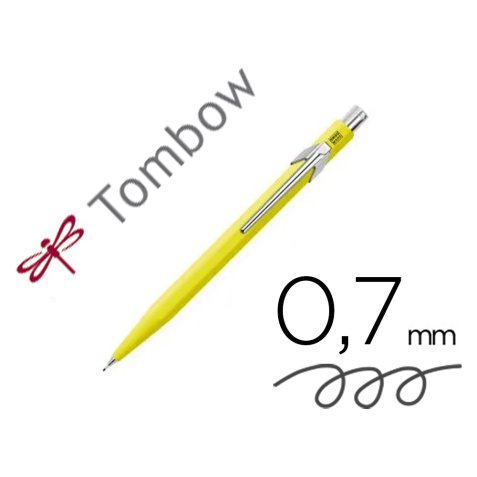 Porte-mines tombow monograph 0,7mm rechargeable gomme      telescopique interchangeable  coloris corps jaune fluo