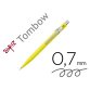 Porte-mines tombow monograph 0,7mm rechargeable gomme      telescopique interchangeable  coloris corps jaune fluo