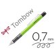 Porte-mines tombow monograph 0,7mm rechargeable gomme      telescopique interchangeable  coloris corps vert fluo