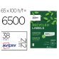 Etiquettes avery recyclees multiusages 38x21,2 mm        coloris blanches 6500 unites