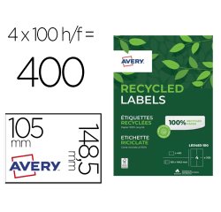 Etiquettes avery recyclees multiusages 105x148,5 mm      coloris blanches 400 unites