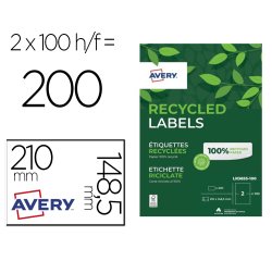 Etiquettes avery recyclees multiusages 210x148,5 mm      coloris blanches 200 unites
