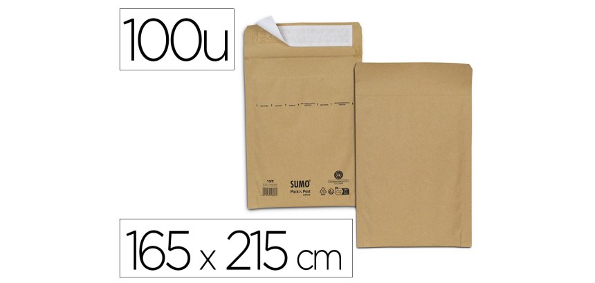 Pochette kraft sumo c auto-adh sive 165x215 mm      boite de 100 unites