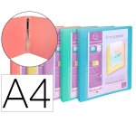 Classeur 4 anneaux exacompta kreacover polypropylene a4    4/30mm assortiment pastel