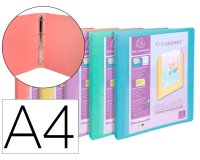 Classeur 4 anneaux exacompta kreacover polypropylene a4    4/30mm assortiment pastel