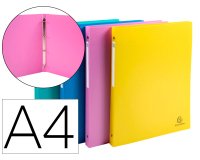 Classeur 4 anneaux exacompta forever young polypropylene   a4 4/15mm assortiment