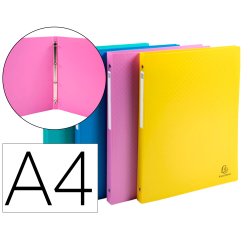 Classeur 4 anneaux exacompta forever young polypropylene   a4 4/15mm assortiment
