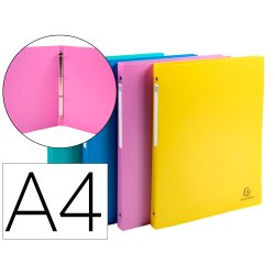 Classeur 4 anneaux exacompta forever young polypropylene   a4 4/15mm assortiment