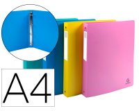 Classeur 4 anneaux exacompta forever young polypropylene   a4 4/30mm assortiment