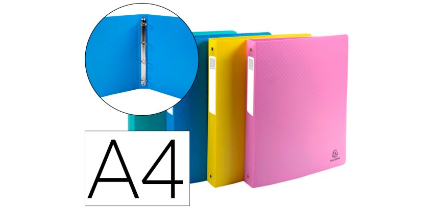 Classeur 4 anneaux exacompta forever young polypropylene   a4 4/30mm assortiment