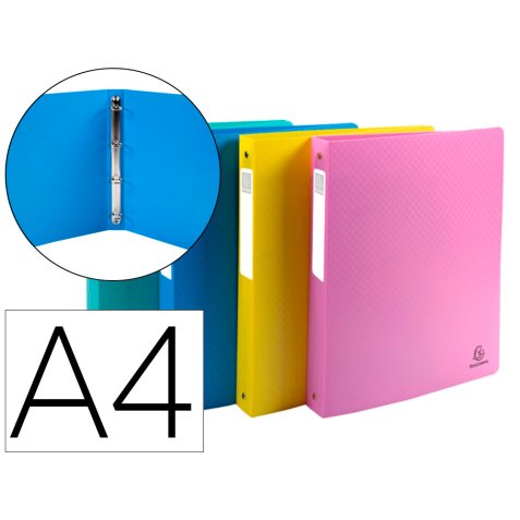 Classeur 4 anneaux exacompta forever young polypropylene   a4 4/30mm assortiment