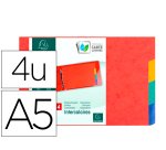 Intercalaires pour fiches bristol a5 148x210mm 4        positions