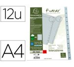 Intercalaires imprimes mensuels exacompta            polypropylene a4 12positiones / mois gris