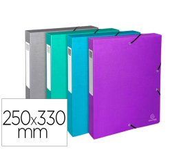 Boite de classement exabox carte enduite teksto dos 40mm assortiment