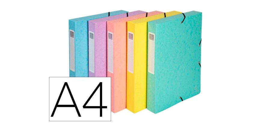 Boite de classement exacompta exabox aquarel a4 dos 25mm    assortiment