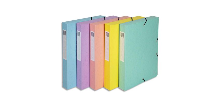 Boite de classement exacompta exabox aquarel a4 dos 60mm    assortiment