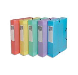 Boite de classement exacompta gamme chromaline pastel       polypropylene a4 240x320mm    dos 60mm.