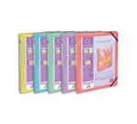 Boite de classement kreacover polypropylene transparent a4  250x330mm dos 40mm            assortiment pastel