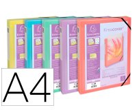 Boite de classement kreacover polypropylene transparent a4  250x330mm dos 40mm            assortiment pastel