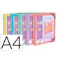 Boite de classement kreacover polypropylene transparent a4  250x330mm dos 40mm            assortiment pastel