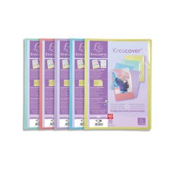 Porte-documents exacompta kreacover a4 polypropylene    60vues assortiment pastel