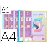 Porte-documents exacompta kreacover a4 polypropylen     80vues assortiment pastel