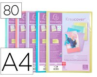 Porte-documents exacompta kreacover a4 polypropylen     80vues assortiment pastel