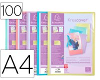 Porte-documents exacompta kreacover a4 polypropylene    100vues assortiment pastel