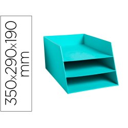 Corbeille a courrier exacompta texto carton 3      niveaux a4 capacite 500       feuilles