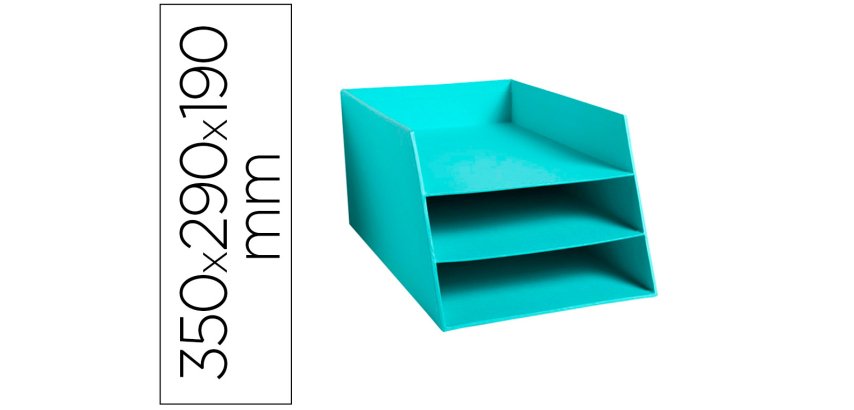 Corbeille a courrier exacompta texto carton 3      niveaux a4 capacite 500       feuilles