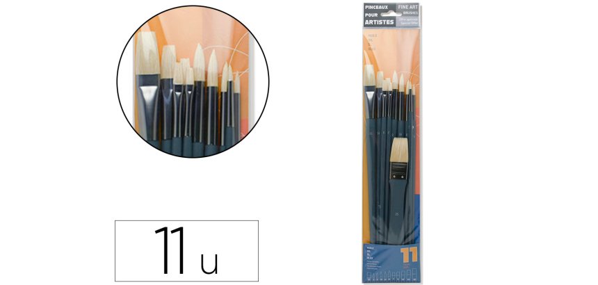 Etui de 11 pinceaux max sauer a l'huile assortiment