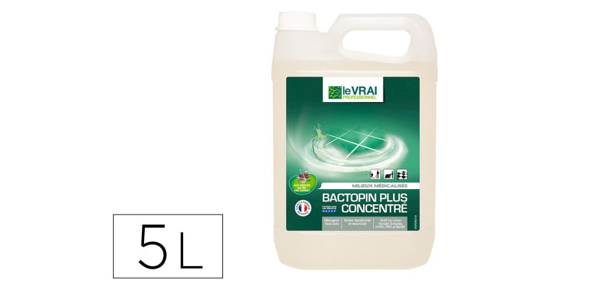Detergent desinfectant le vrai professionnel bactopin   tous types de surfaces        collectivites milieux