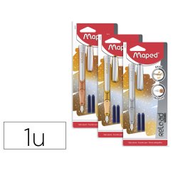 Stylo-plume reload glitter 2 cartuches d'encre 3 coloris   assortis