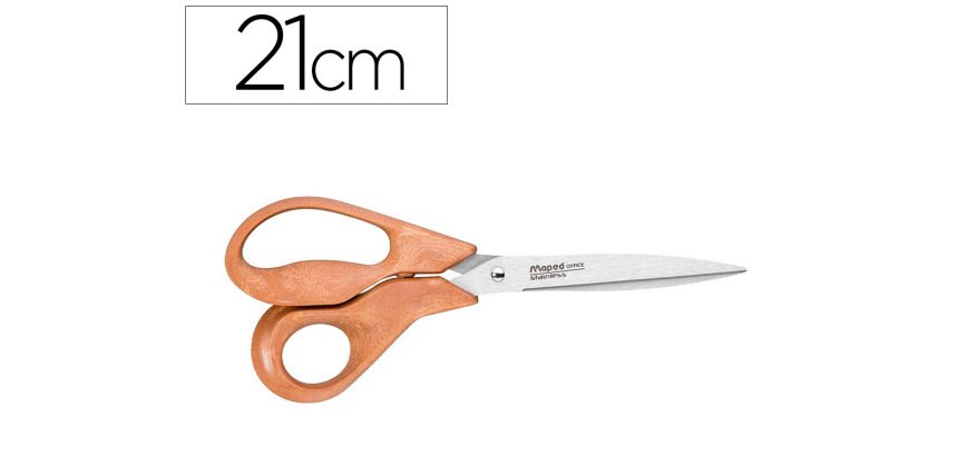 Ciseaux maped advanced wood anneaux ergonomiques  lames   acier anneaux en bois gaucher 21 cm