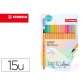 Stylo feutre stabilo pastellove point fine 0,4mm   pochette de 15 coloris        assortis