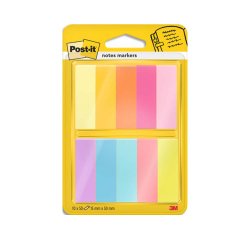 Marque-pages en papier post-it  10 blocs x 50        feuilles 15x50mm coloris      assortis