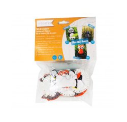 Kit feutrine sodertex diy 3 amis: booly, foxy & moky a    fabriquer sachet individuelle 2mm coloris assortis
