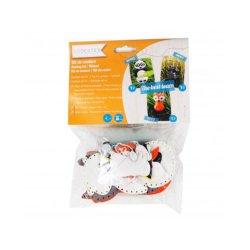 Kit feutrine sodertex diy 3 amis: booly, foxy & moky a    fabriquer sachet individuelle 2mm coloris assortis
