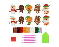 Kit de stickers sodertex diamond art christmas 10      stickers noel + 5 stylos + 1  boite rangement + 10 pieces