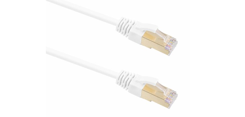 Cable t'nb rj45 m /m sftp cat7 droit blinde relie pc a  routeur cable 5m coloris      blanc