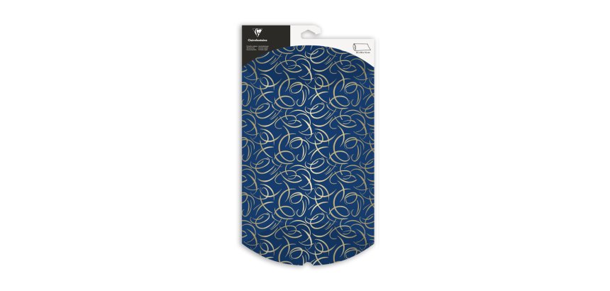 Pochette cadeau, 30x40cm, Arabesques - Bleu