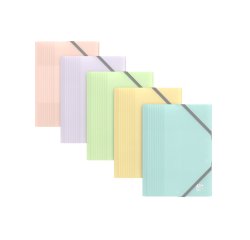 Chemise elastique oxford a6 pp coloris assortis pastel    opaque lot 40 unites