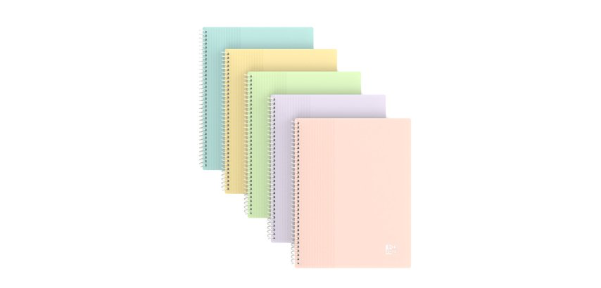 Protege-documents oxford spiral a5 40 pochettes 80     vues pp coloris assortis      pastel opaque lot 15 unites
