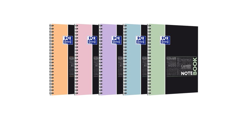 Cahier oxford smart spirale 4 trous a6 100 pages optik paper5x5 coloris pastel assortis   lot 20 unites
