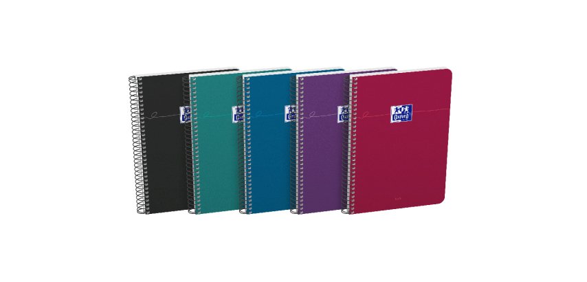 Cahier oxford smart spirale 4 trous 155x215mm 160 pages     optik paper 5x5 coloris       pastel assortis lot 20 unites