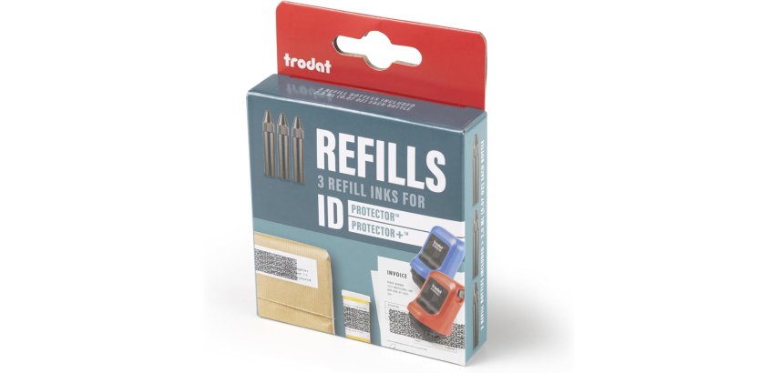 Flacon encre trodat rouleau encreur id protector 2ml      coloris noir pack 3 unites
