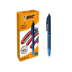 BIC Stylo à bille rétractable 4 Colours Smooth Drop, S